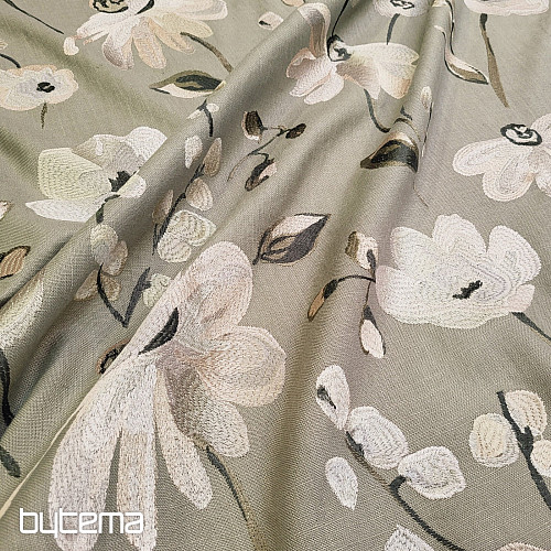 Tela decorativa con bordado RICAMATO y lino.