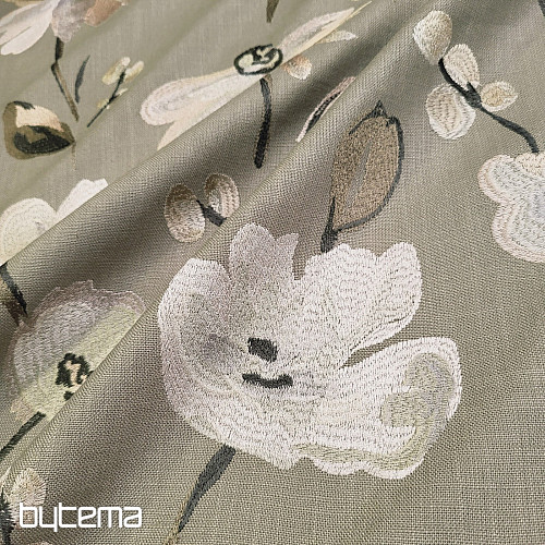 Tela decorativa con bordado RICAMATO y lino.