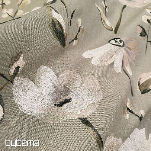 Tela decorativa con bordado RICAMATO y lino.