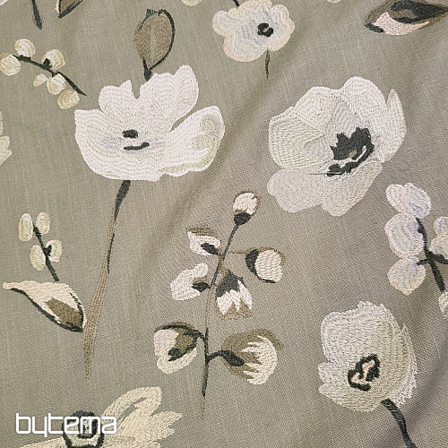 Tela decorativa con bordado RICAMATO y lino.