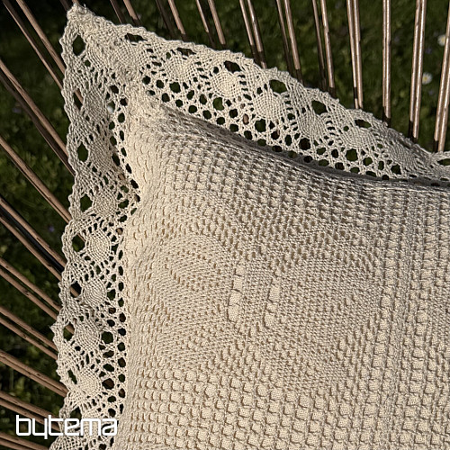 Funda de almohada decorativa ENCAJE MARIPOSA beige