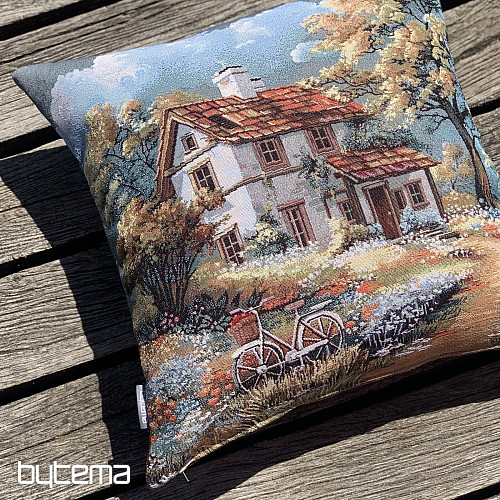 Funda de almohada de tapiz CASA Y BICICLETA