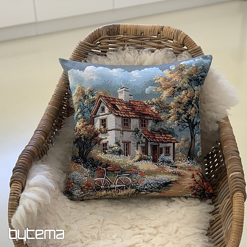 Funda de almohada de tapiz CASA Y BICICLETA