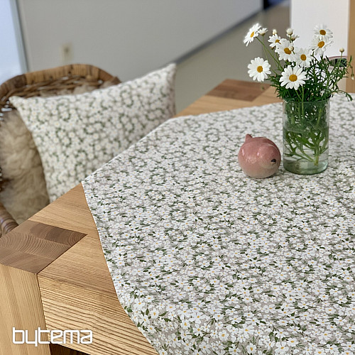 Mantel y bufanda FLORES BLANCAS