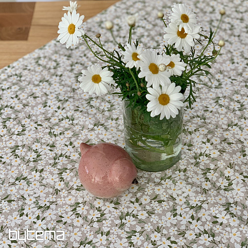 Mantel y bufanda FLORES BLANCAS