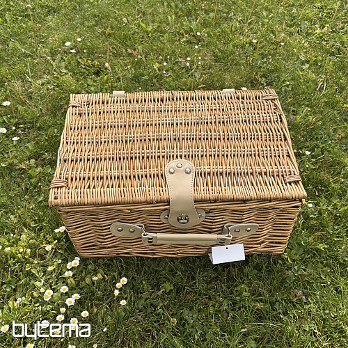 Cesta de picnic GARDEN color beige a cuadros para 4 personas