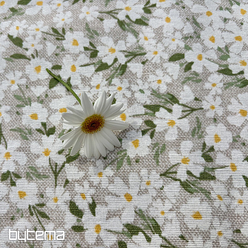 Mantel y bufanda FLORES BLANCAS