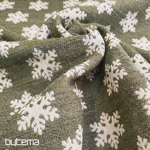 Lujosa tela decorativa con copos marrones