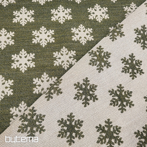 Lujosa tela decorativa con copos marrones