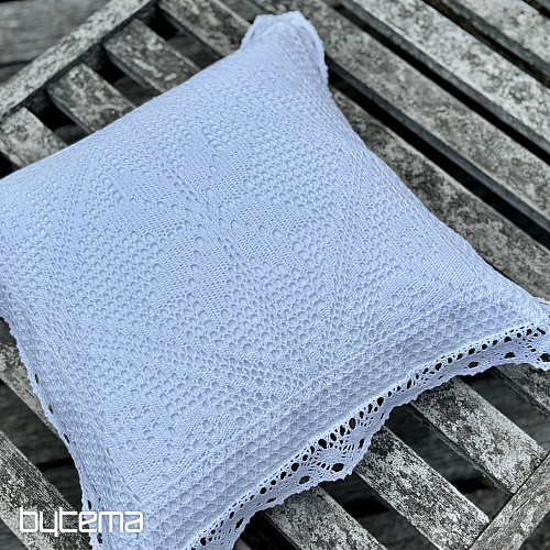 Funda decorativa de encaje blanco