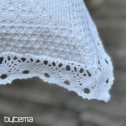 Funda decorativa de encaje blanco