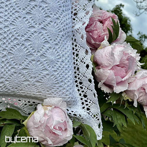 Funda decorativa de encaje FLORES pequeñas blancas