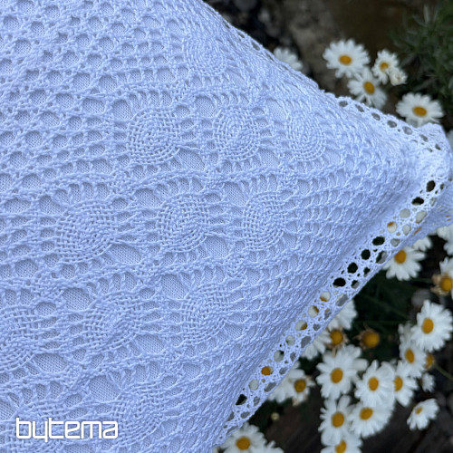 Funda decorativa de encaje FLORES pequeñas blancas