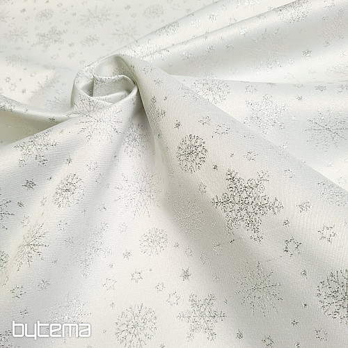 Tela decorativa teflón FLAKES COPO LUREX plata