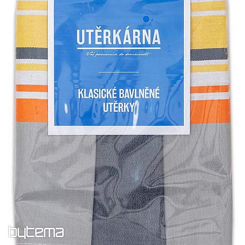 Paños de cocina jacquard MIX GRIS-NARANJA