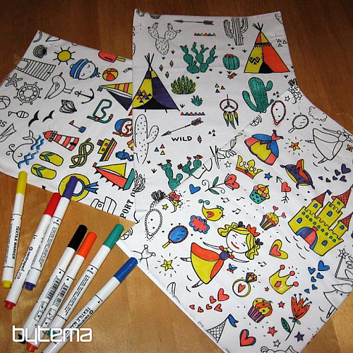 Tela para pintar campamento indio.