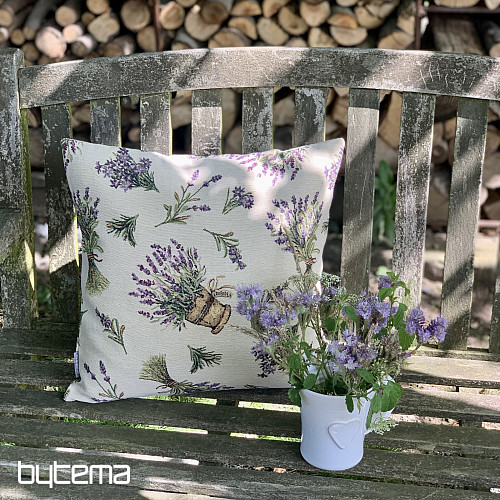 Funda de cojín tapiz FLOR DE LAVANDA