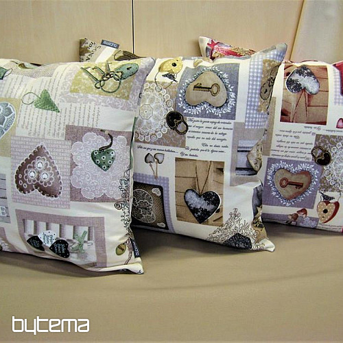 Tela decorativa CORAZÓN SHABBY beige