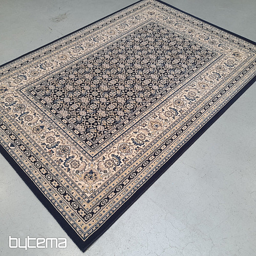 Alfombra clásica de lana ORIENT con estampado azul en toda su superficie