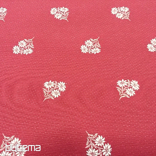 Tela decorativa CORAZÓN FLOR I combinación jacquard