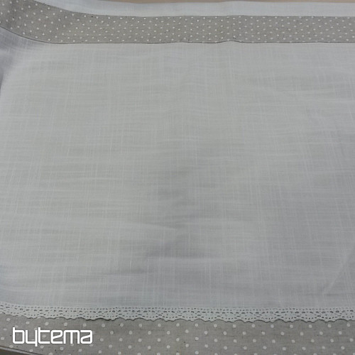 Cortina de lunares beige