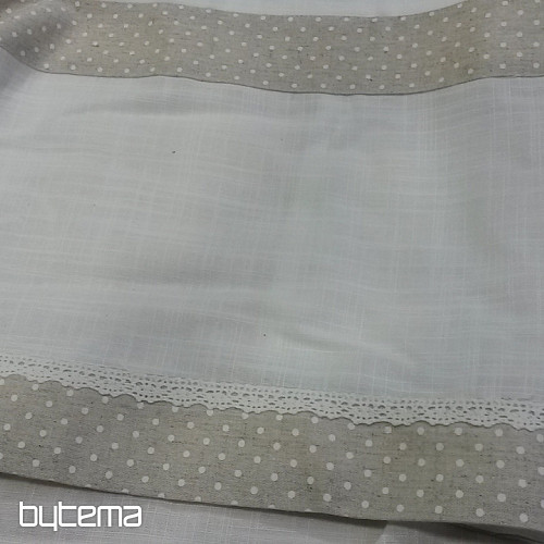 Cortina de lunares beige