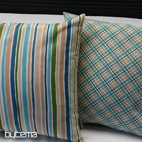 Funda de cojín decorativa EUGEN turquesa-marrón