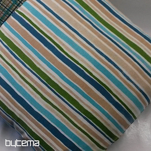 Funda de cojín decorativa EUGEN STRIP turquesa-marrón