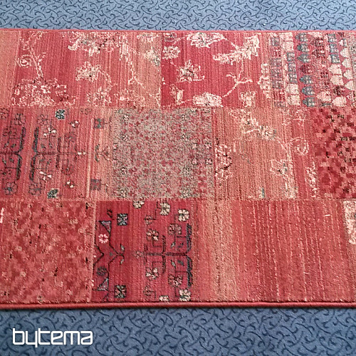 Lujosa alfombra de lana ROYAL PATCHWORK roja