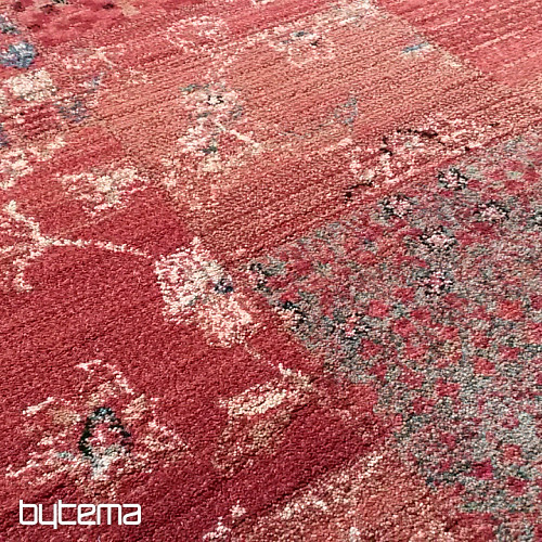 Lujosa alfombra de lana ROYAL PATCHWORK roja