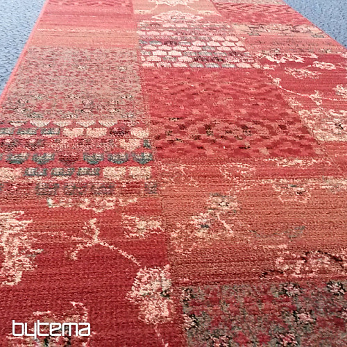 Lujosa alfombra de lana ROYAL PATCHWORK roja