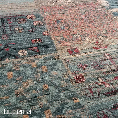 Lujosa alfombra de lana ROYAL PATCHWORK verde