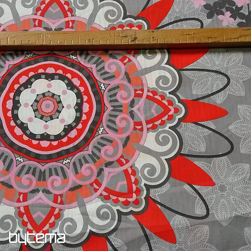Tela decorativa MANDALA grande gris