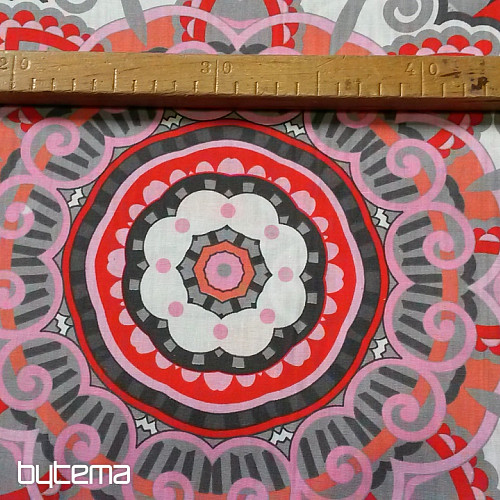 Tela decorativa MANDALA grande gris