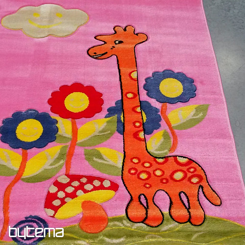 Alfombra infantil KIDS JIRAFA rosa