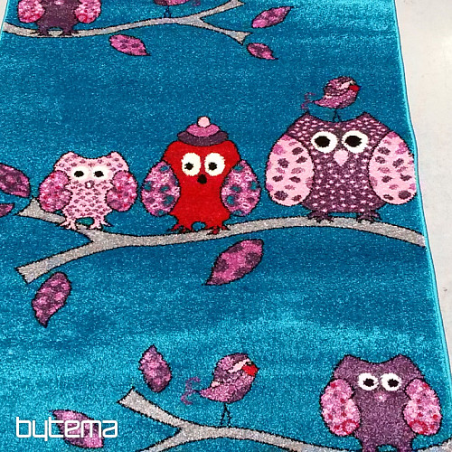 Alfombra infantil BELLA OWL turquesa