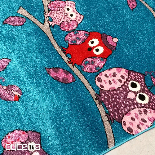 Alfombra infantil BELLA OWL turquesa