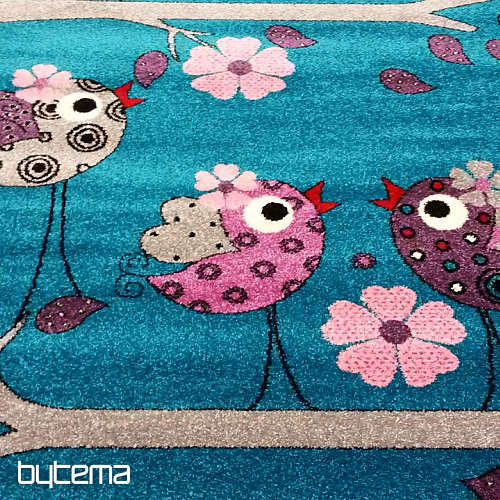 Alfombra infantil BELLA BIRDS turquesa