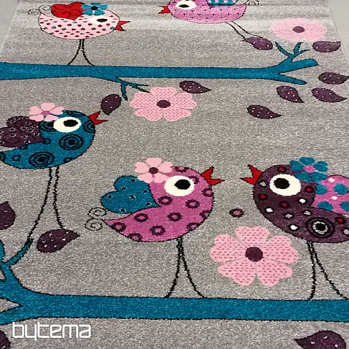 Alfombra infantil BELLA BIRDS gris