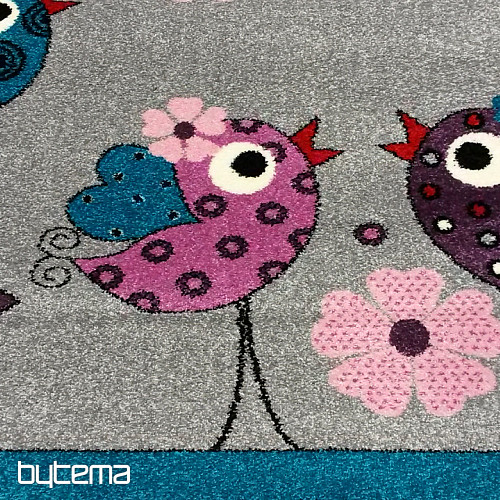 Alfombra infantil BELLA BIRDS gris