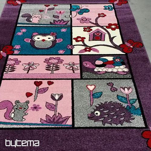 Alfombra infantil ANIMALS lila