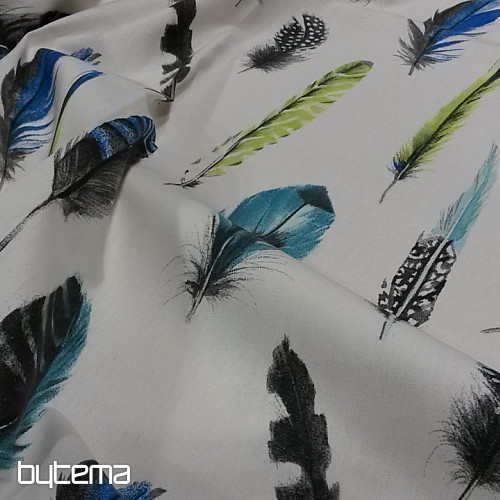 Tela decorativa Plumas azul