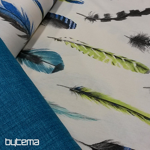 Tela decorativa Plumas azul
