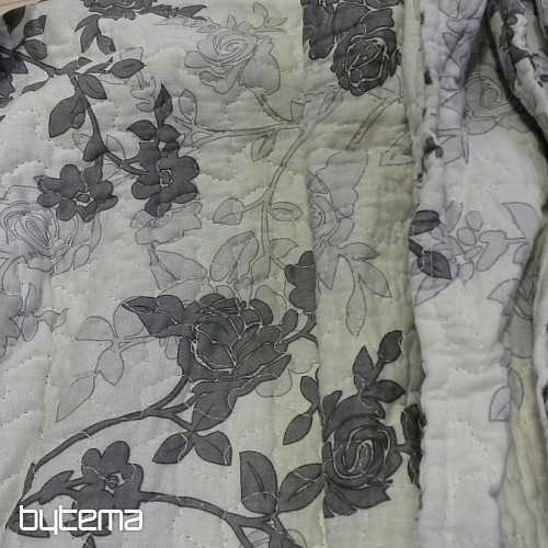 Juego de colcha con fundas FLOR GRIS