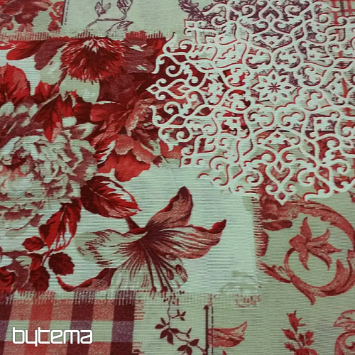 Tela decorativa CINTIA flores rojo
