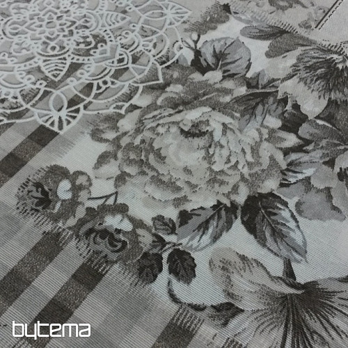 Tela decorativa Flores CINTIA gris
