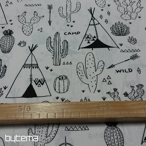 Tela para pintar campamento indio.