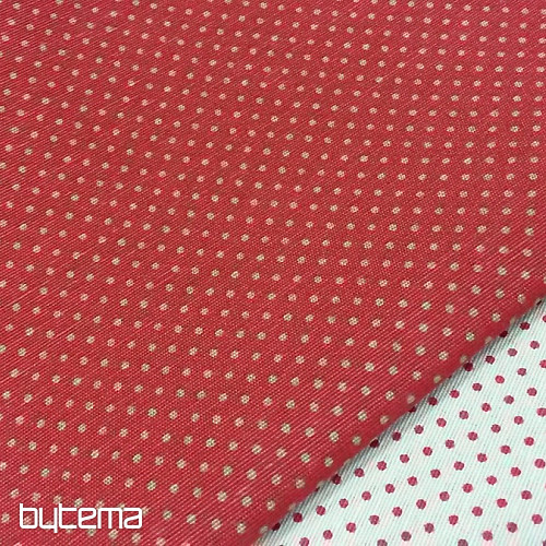 Tela decorativa ALBY crema lunares rojo