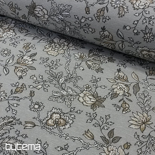 Tela decorativa Flores NATHALIE gris