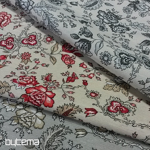 Tela decorativa Flores NATHALIE gris